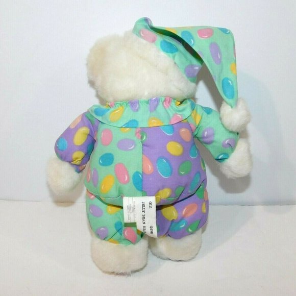 Vintage 1993 Ganz Tera Nova 10" White Plush Jelly Bean Teddy Bear - Picture 3 of 6